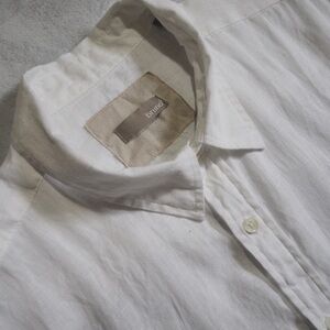 Bruno Sz L Men Shirt 100% Linen Short Sleeve 2 Pockets